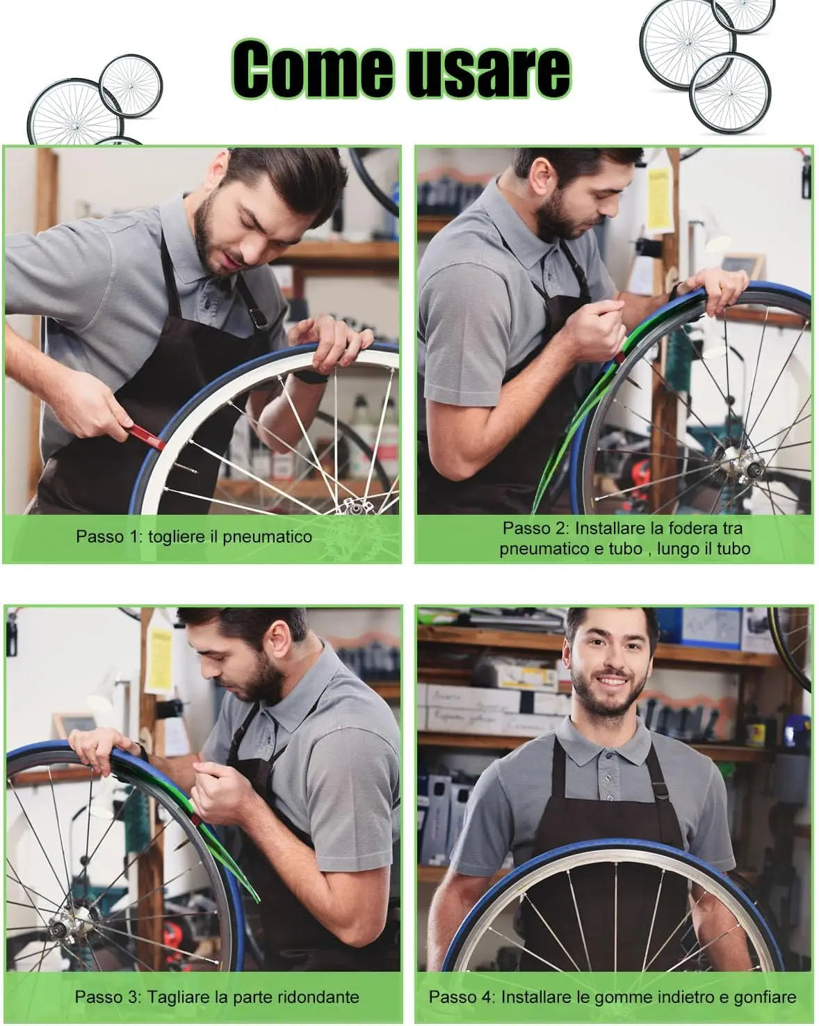 Bicycle Tire Liner Flat Protector for Multiple Wheel Sizes