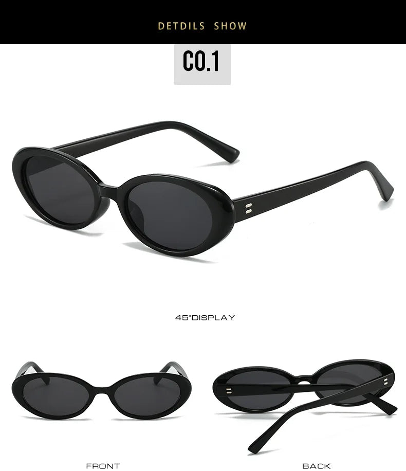 Retro Oval Sunglasses with UV400 Protection