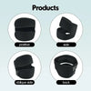 Various views of a black pressurized knee support sleeve including positive, side, oblique side, and back angles.