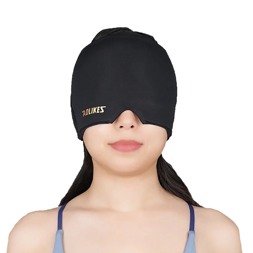 A person is wearing a black face mask with the brand name ADLIKES on the forehead.