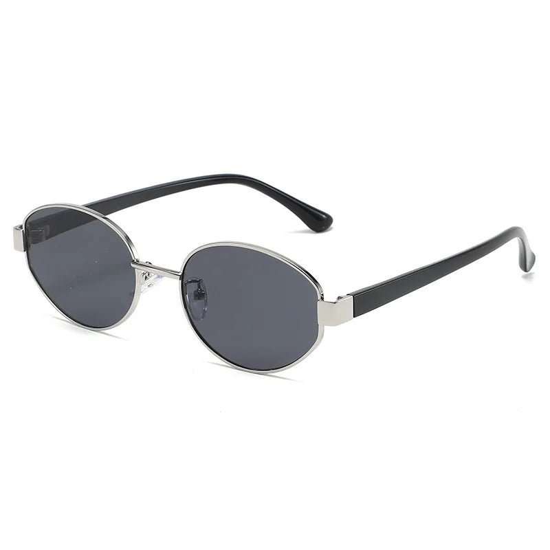 Retro Oval Metal Sunglasses with UV400 Protection