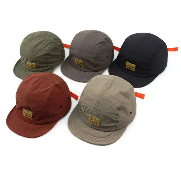 Quick-Dry 5-Panel Baseball Cap with Adjustable Strap