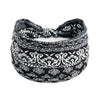 Tire-bande bohème noir et blanc, foulard pour cheveux noué en nœud