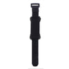 Black silent mute damper tape for string noise reduction with a clip and fuzzy grip.