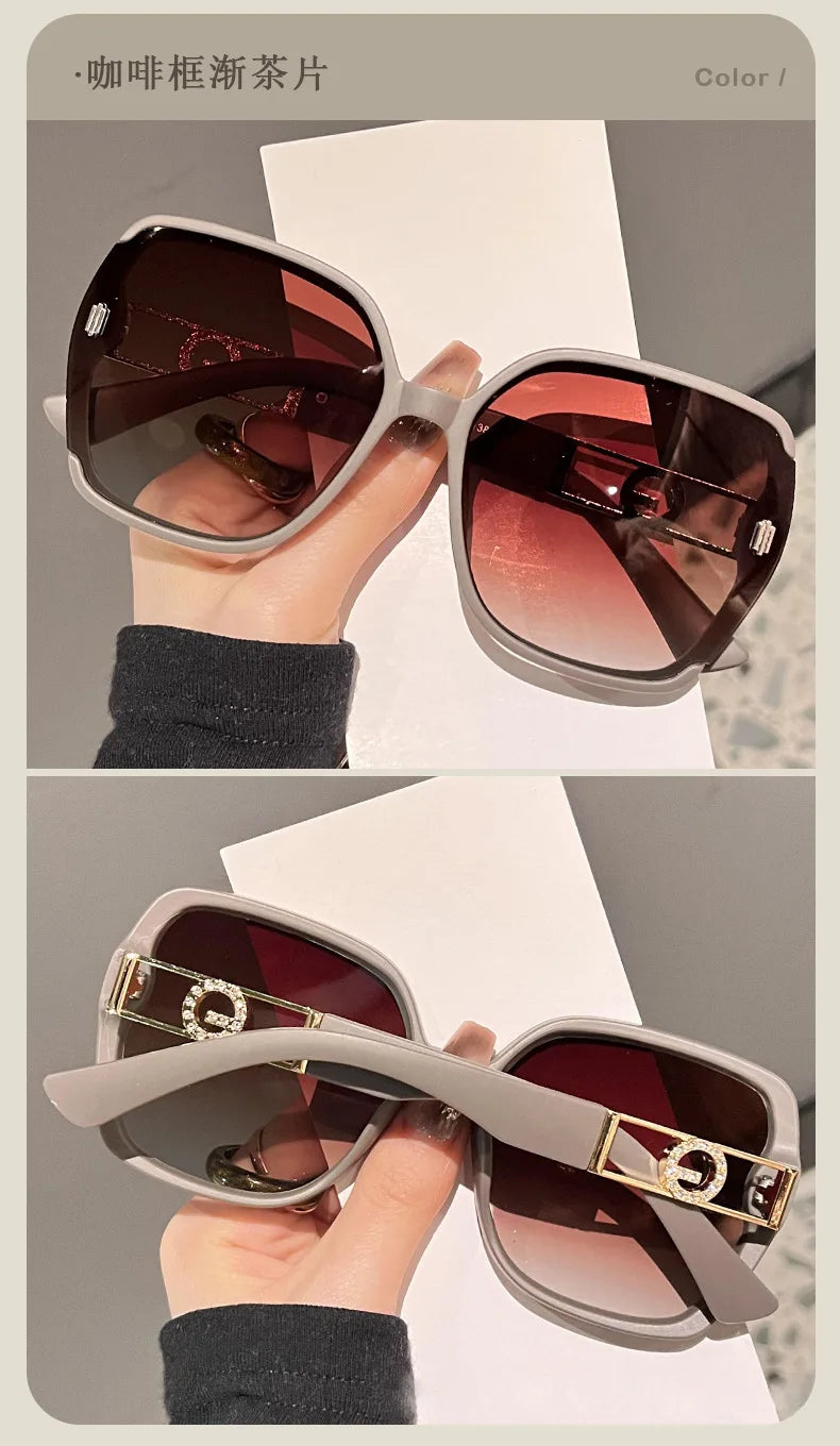 Oversized Square Sunglasses with Gradient Lenses