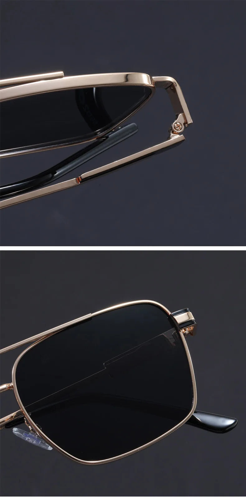 Square Metal Sunglasses with UV400 Protection
