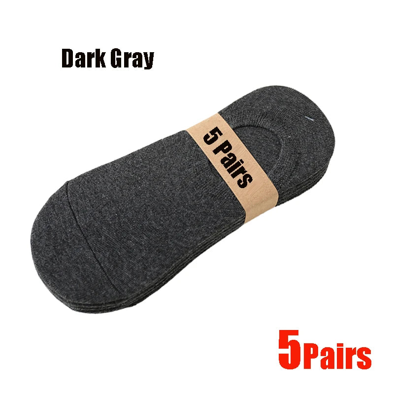 Dark gray unisex breathable boat socks packaged as 5 pairs