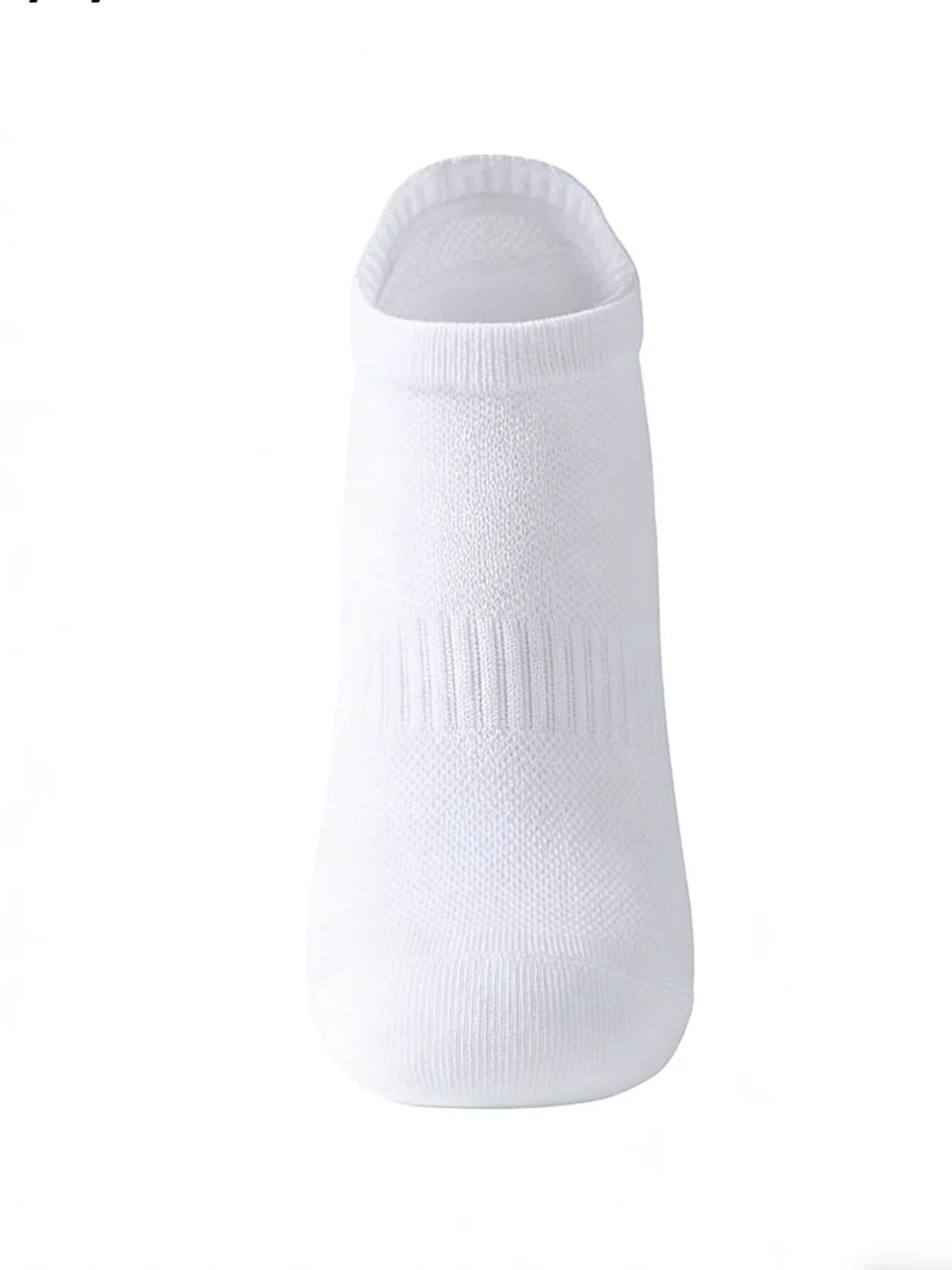 White breathable ankle socks shown from the front view.