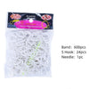 Paquete de bandas elásticas para telar, ganchos y agujas para hacer pulseras.
