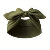 Bandeau élastique vert olive noué en nœud