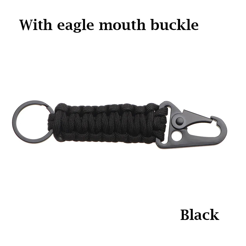 Black eagle mouth buckle multi-tool keychain with black cord