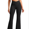 High-Waist Crossover Flare Yoga Leggings