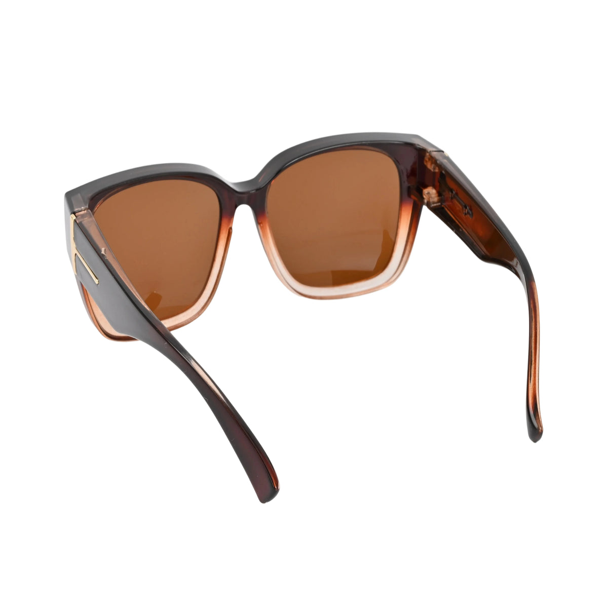 Brown tinted sunglasses with tortoiseshell frames and UV400 protection