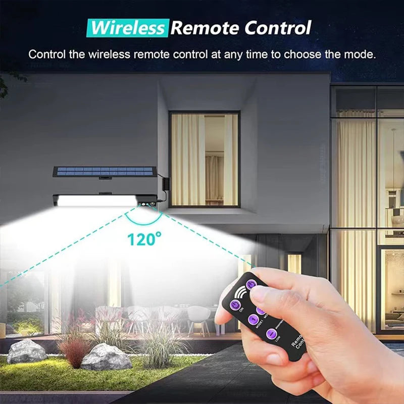 Solar-Powered Motion Sensor Wall Light with Remote Control