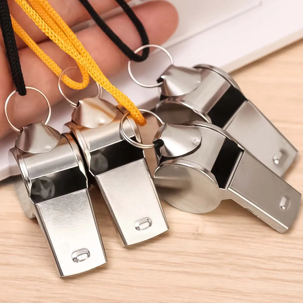 Professional Stainless Steel Whistle with Lanyard