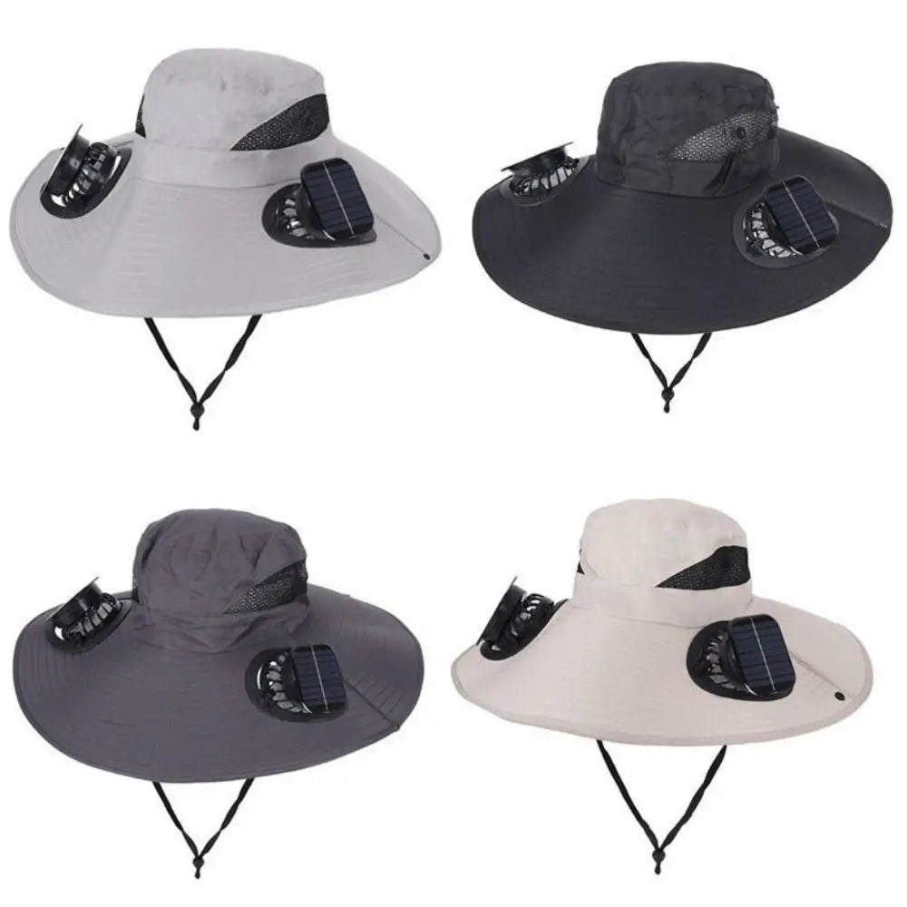 Solar-Powered Cooling Fan Hat with UV Protection
