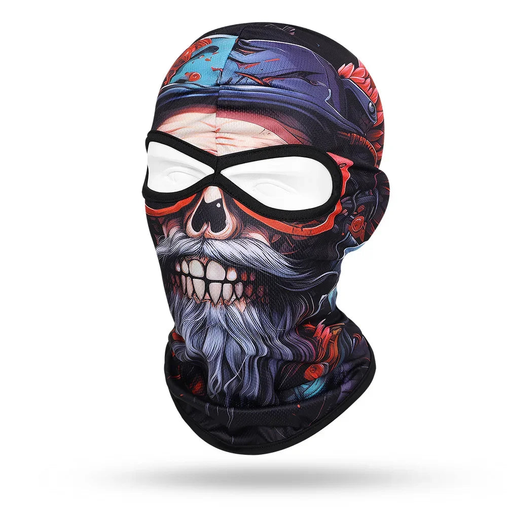 Skull Print Full Face Balaclava for Motorcycle & Outdoor Sports