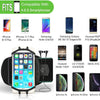 A multi-colored 360 degree rotating phone wrist strap is shown with various smartphone models and accessories.