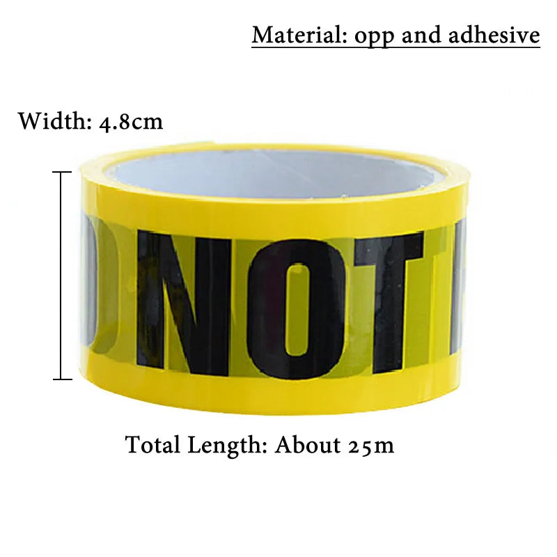 Yellow warning tape roll with the text NOT printed on it.