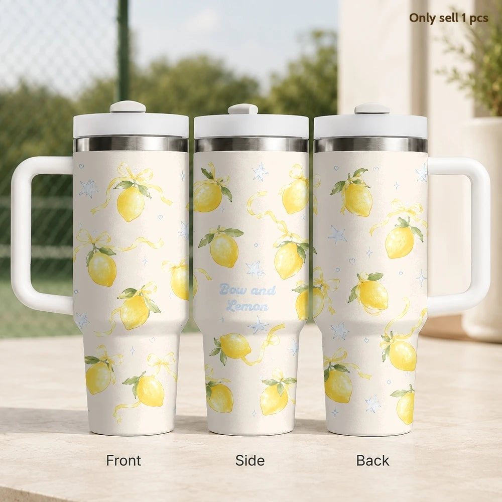 Kawaii Cherry Pattern Insulated Tumbler