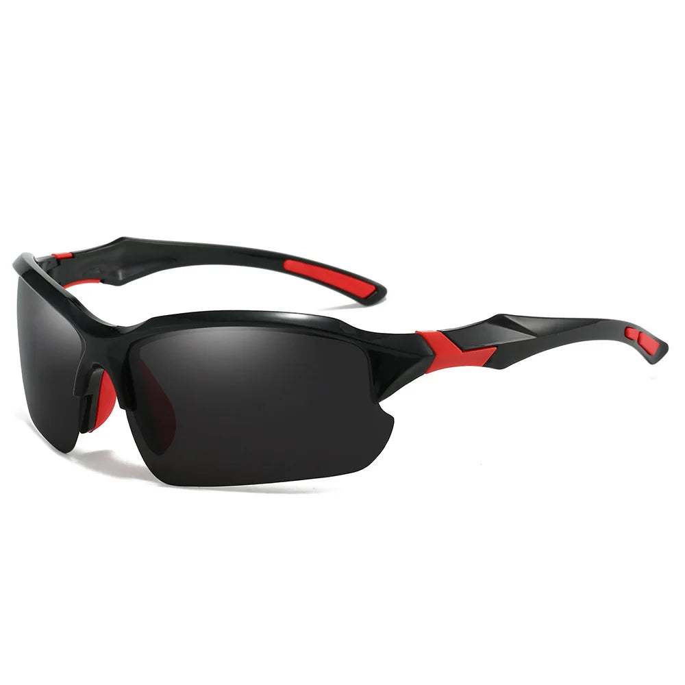 Polarized Half-Frame Sport Sunglasses with Anti-Glare Lenses