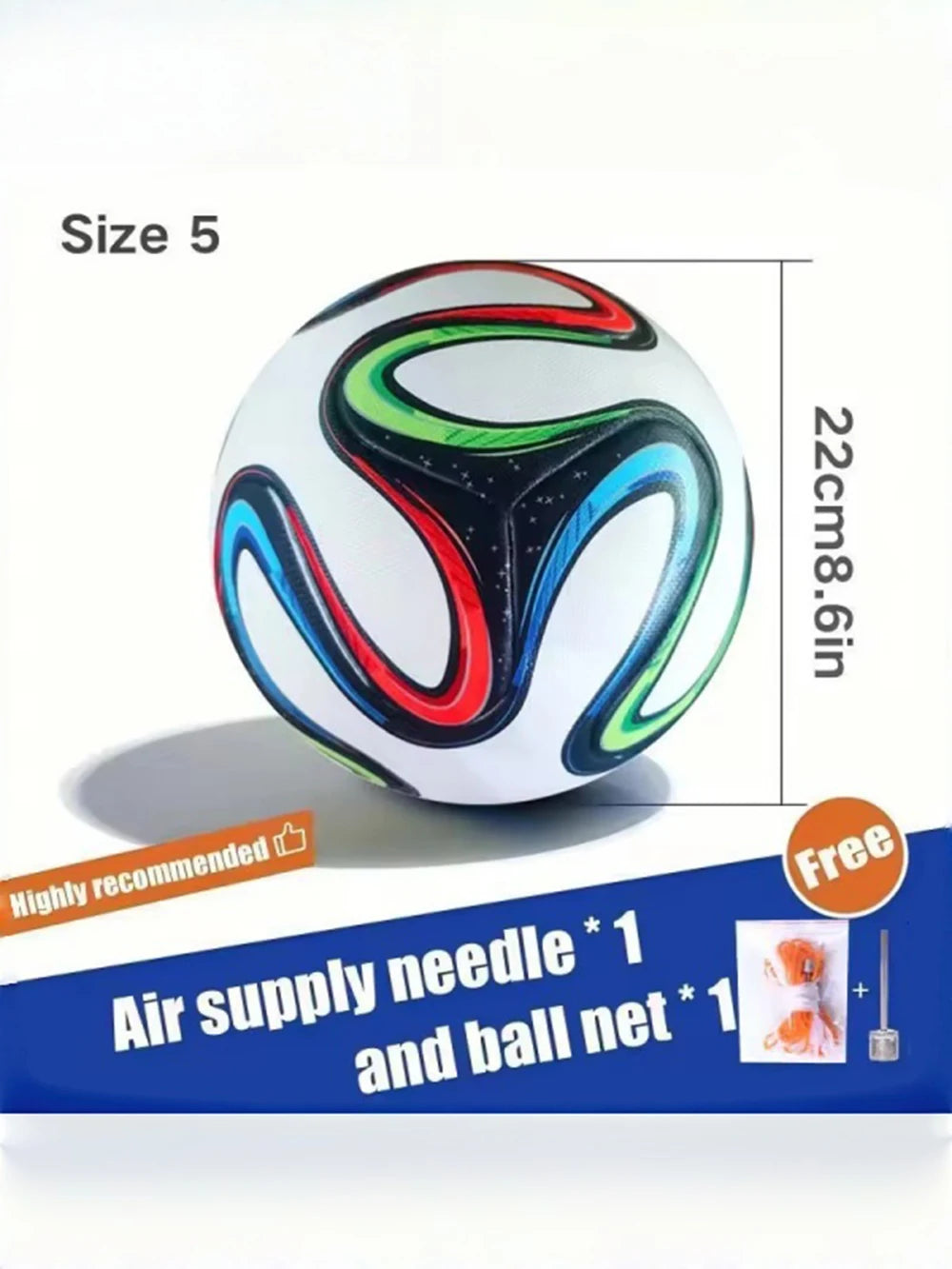Professional Size 5 Soccer Ball – Durable PU Training & Match Ball
