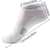 A white breathable women's sports sock shown from the side with measurements.