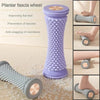 Rueda morada para fascia plantar, usada para masaje de pies y mejora de los pies planos.