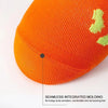 Orange cycling or running sock showing seamless integrated molding feature