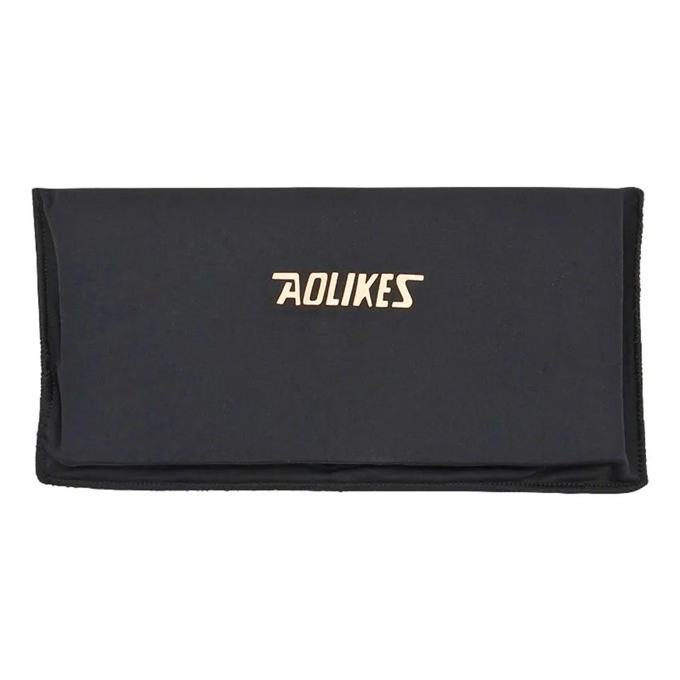 Black neoprene knee sleeve for hot and cold therapy