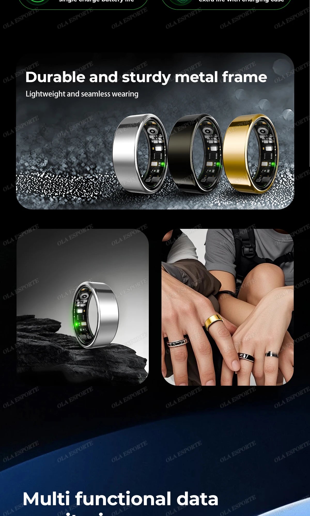 Smart Ring with Heart Rate, SpO2 & Sleep Tracking