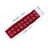 Bandeau grunge punk marron avec œillet, périmètre de 46cm et longueur de 23cm.
