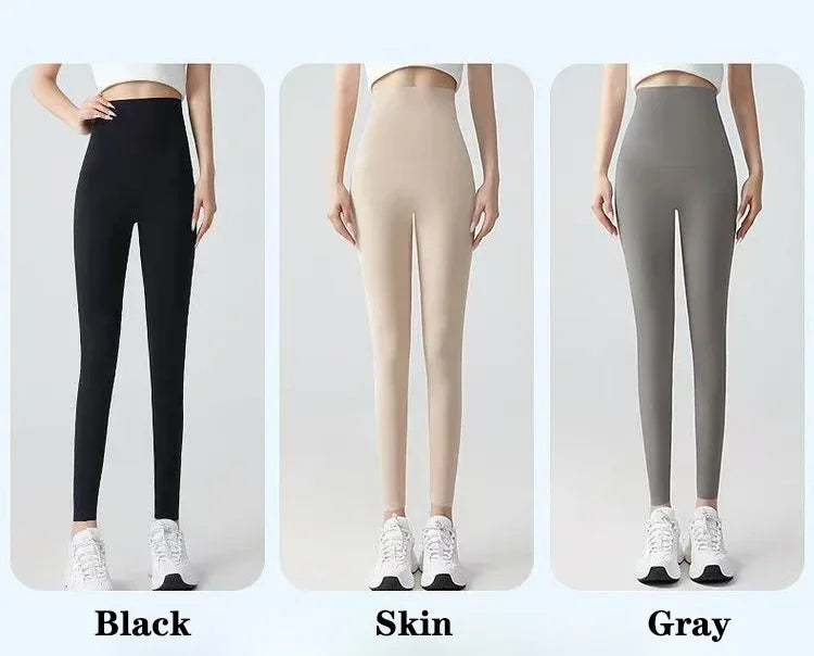 Trois vues des leggings Summer Shark Skin noirs, carnation et gris pour femmes