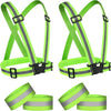 Adjustable High-Visibility Reflective Safety Vest with Wrist Straps