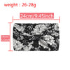 Black floral print headband measuring 24cm long and weighing 26-28g