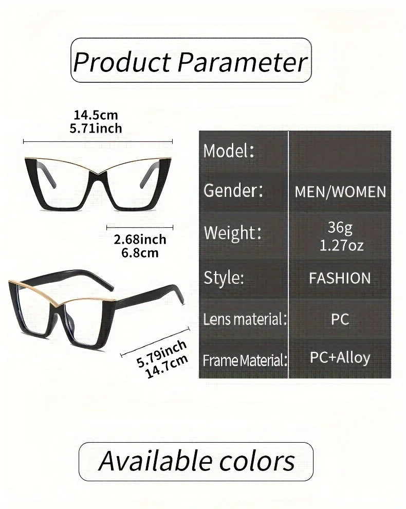 Vintage Cat Eye Glasses with Blue Light Filtering Lenses
