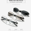 Retro Oval Sunglasses with Slim Metal Frame