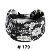 Bandeau en coton extensible à imprimé floral noir et blanc style bohème
