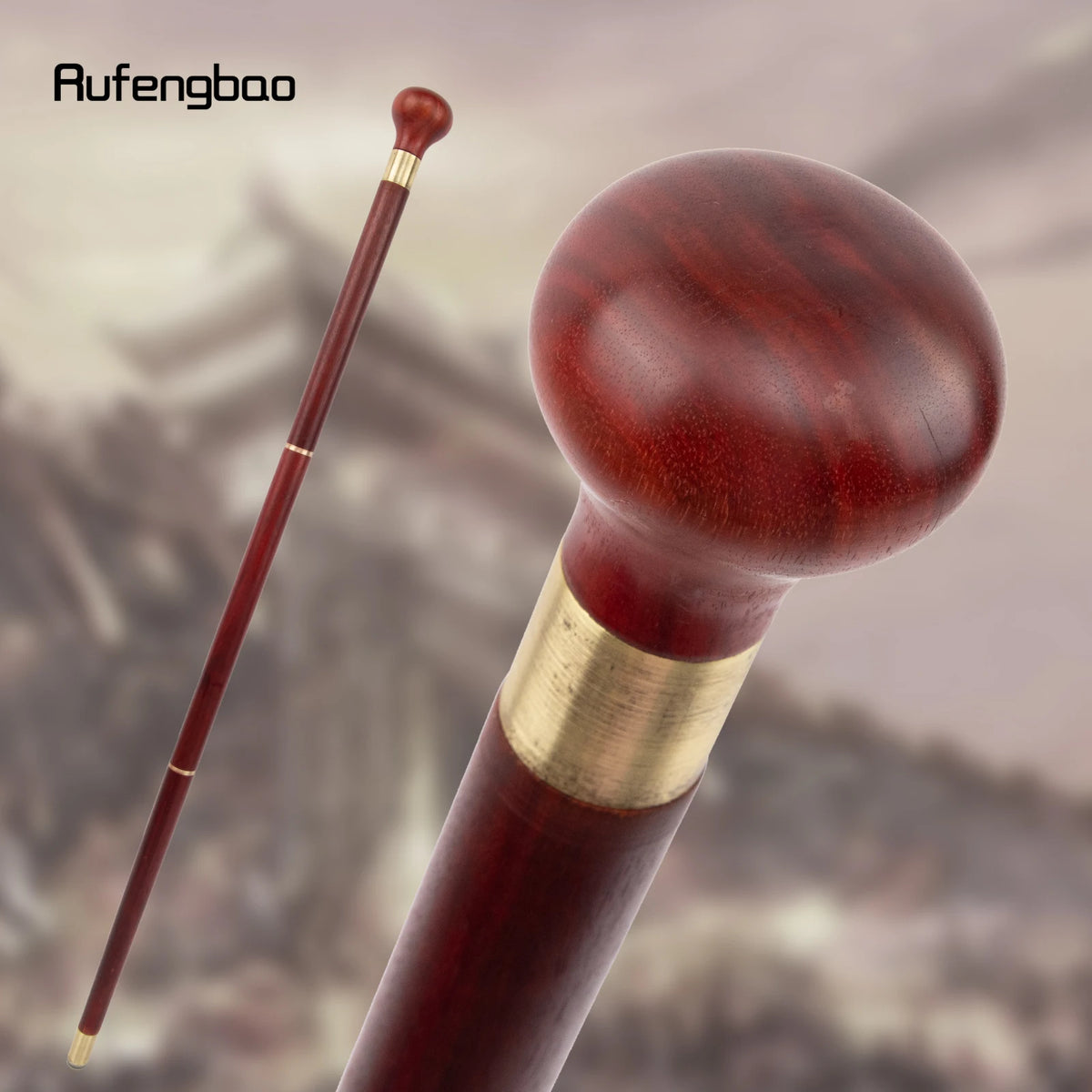 Carved Sandalwood Walking Cane for Costumes and Collecting