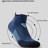 Navyblaue Sportsocken mit Ohr- und Knöchelunterstützung, Mesh-Atmungsfähigkeit, regionaler Verriegelung und verstärkter Zehen