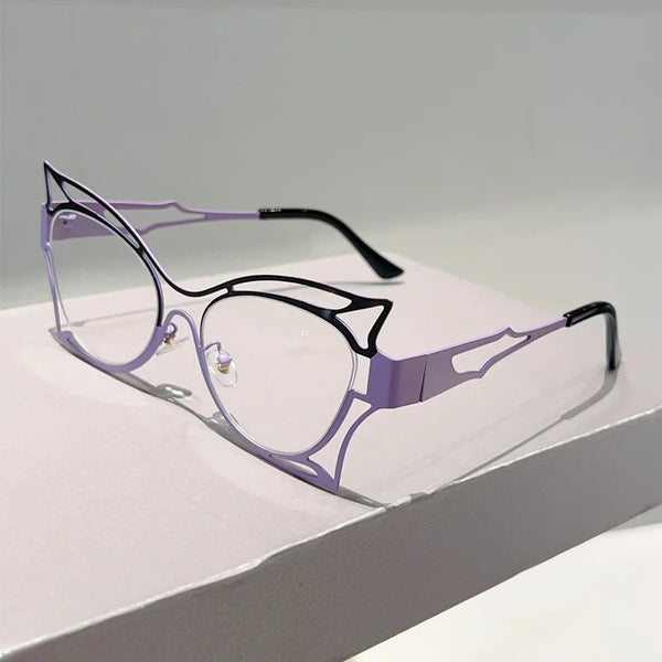 Vintage Oversized Cat Eye Blue Light Glasses for Women