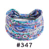 Boho knotted cotton headband featuring a colorful, patterned design
