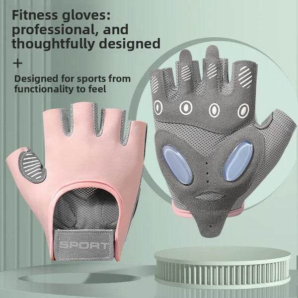 A pair of pink fitness gloves designed for sports functionality and professional use.