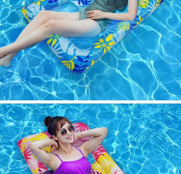 Striped Inflatable Pool Hammock for Adults