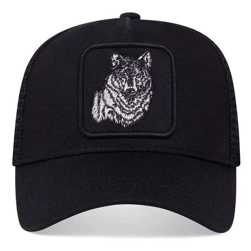 Embroidered Wolf Baseball Cap – Breathable, Adjustable, Unisex