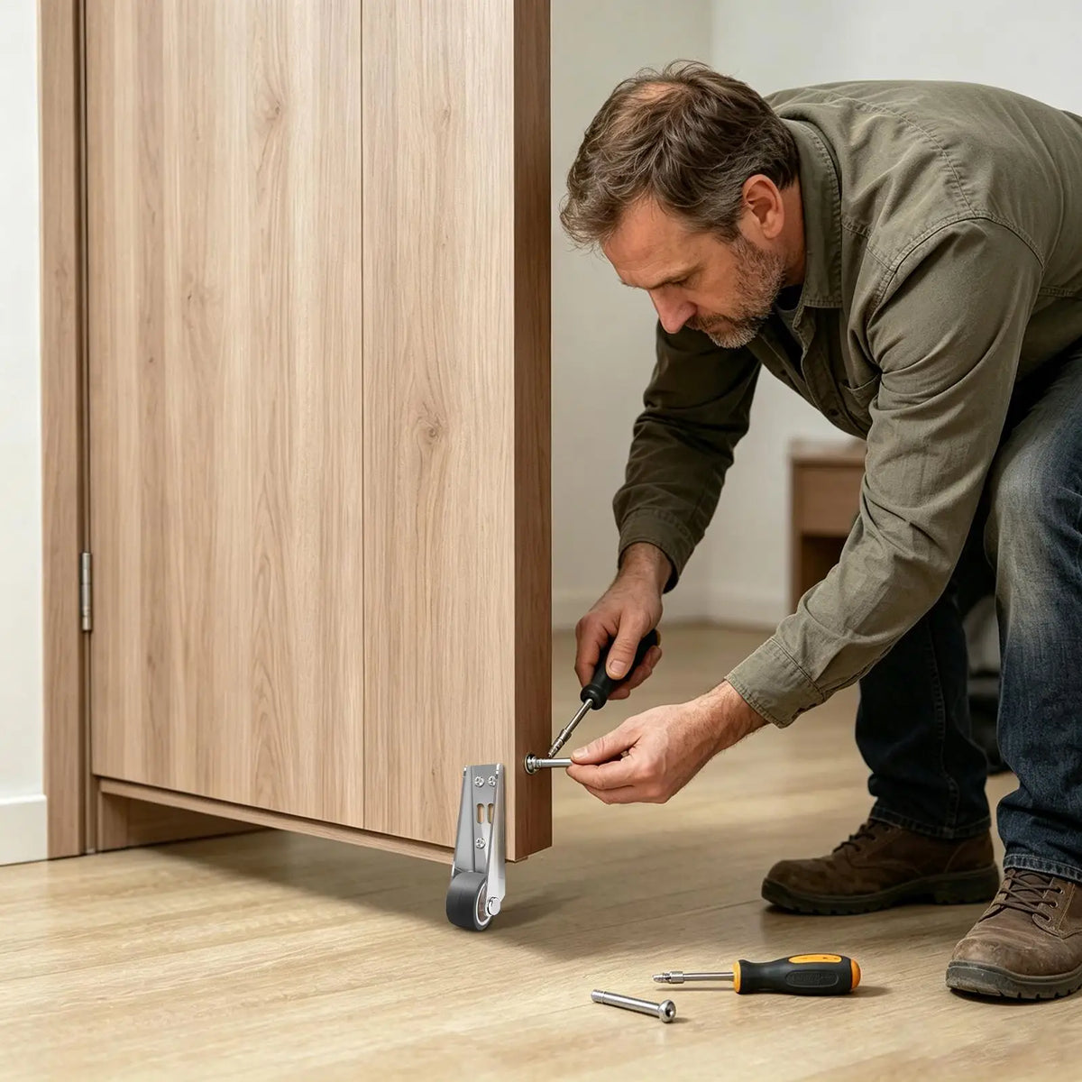 Door Sag Repair Caster Wheels with Screws