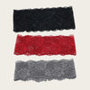 Tres bandas para la cabeza de encaje negro, rojo y gris para fitness y yoga