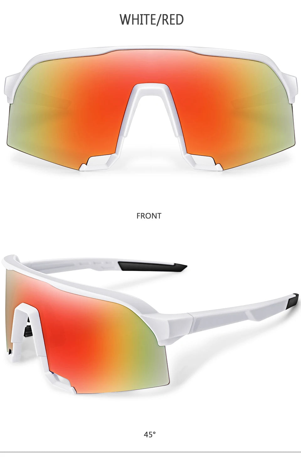 Oversized Windproof Sports Sunglasses with UV400 Protection