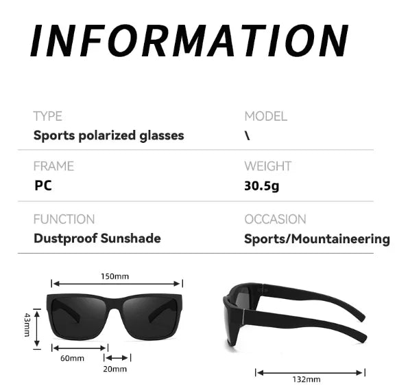 Polarized Retro Square Sunglasses with UV400 Protection