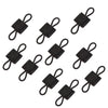 A multi-pack of black tactical antenna binding buckles.